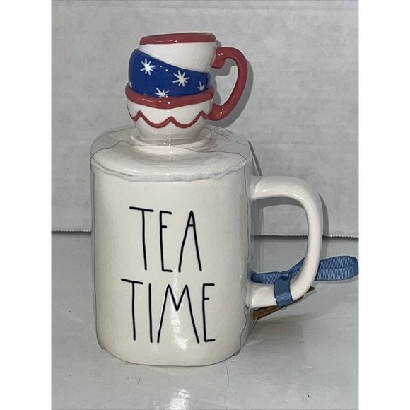 RAE DUNN Disney Alice In Wonderland "MAD TEA PARTY" Double Sided Mug Topper. NEW - Picture 3 of 16